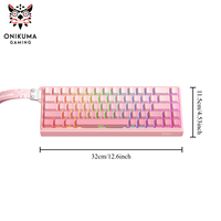 ONIKUMA G69 Wired Esports Magnetic Switch Gaming Keyboard - 68 Keys, 8KHz High Polling Rate, 8K Return Rate, Silent Keyboard