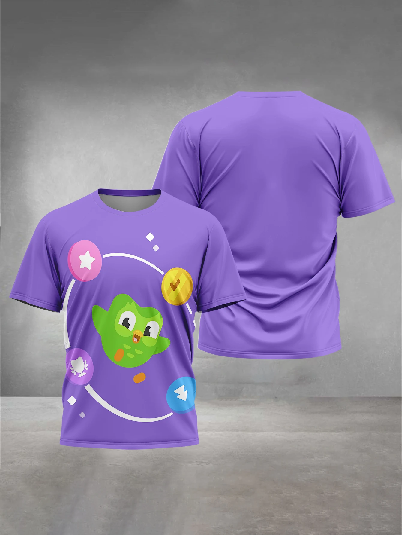 ملابس رجالية مطبوعة ثلاثية الأبعاد ملابس خارجية عامة للرجال والنساء مناسبة لملابس الرجال المريحة الكرتونية Duolingo