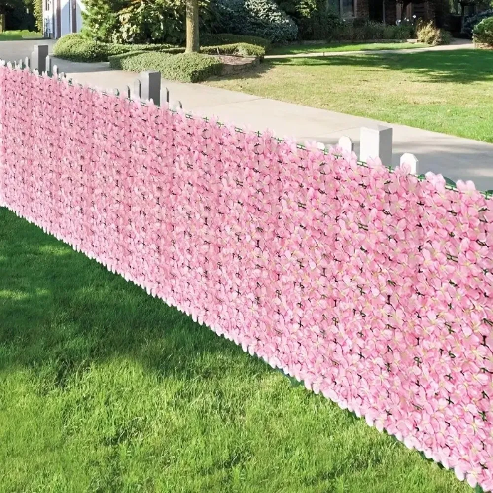 Plastic Artificial Flower Fence Screen Waterproof Removable Garden Hedge Panel UV Protection Weather Resistant