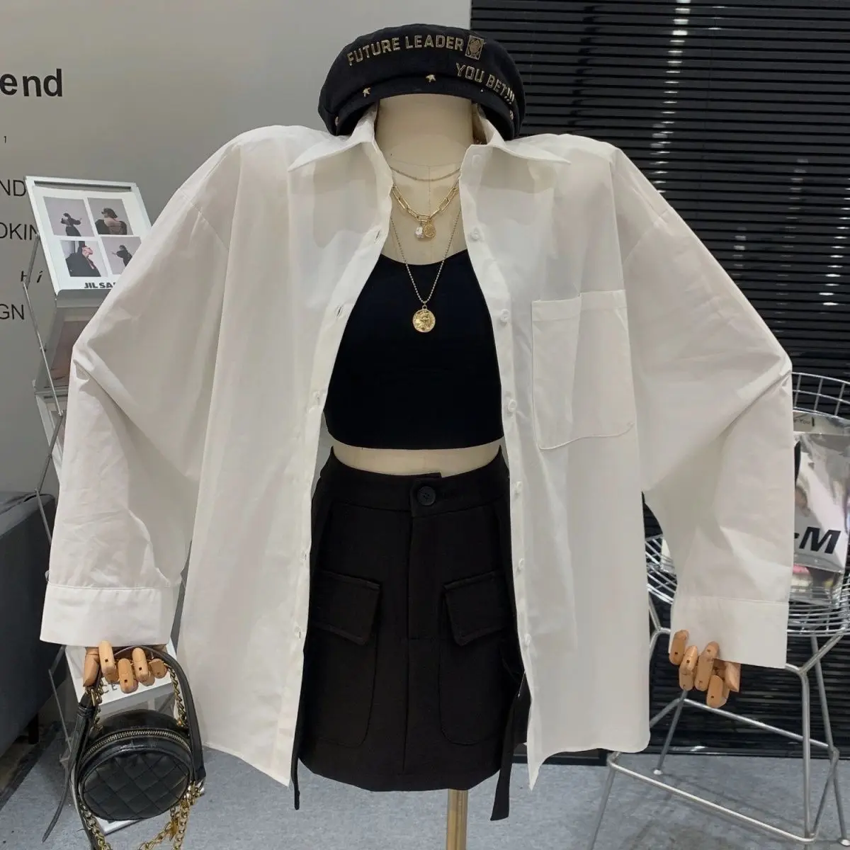 

Sexy Solid Color Young Style Tops Ladies Fashion Women's Clothing 2024 New Temperament Shirts Loose Patchwork Buttons Blouses