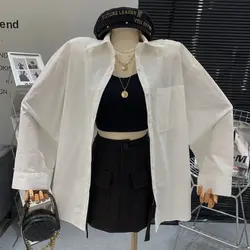 Sexy Solid Color Young Style Tops Ladies Fashion Women's Clothing 2024 New Temperament Shirts Loose Patchwork Buttons Blouses