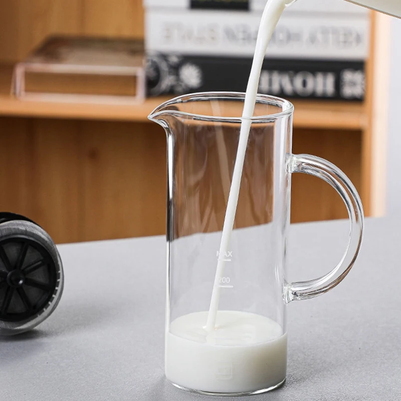 A85I-Milk Bubbling Machine Manual Milk Frother Pot Coffee Milk Bubbling Cup Portable Household Milk Bubbler