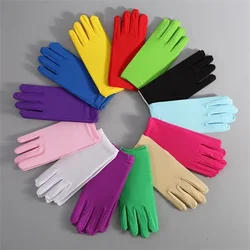 22cm Sexy Stretchy Elastic Short Finger Gloves Women Lady Bridal Wedding Drama Party    Accessory Halloween Costume Cosplay