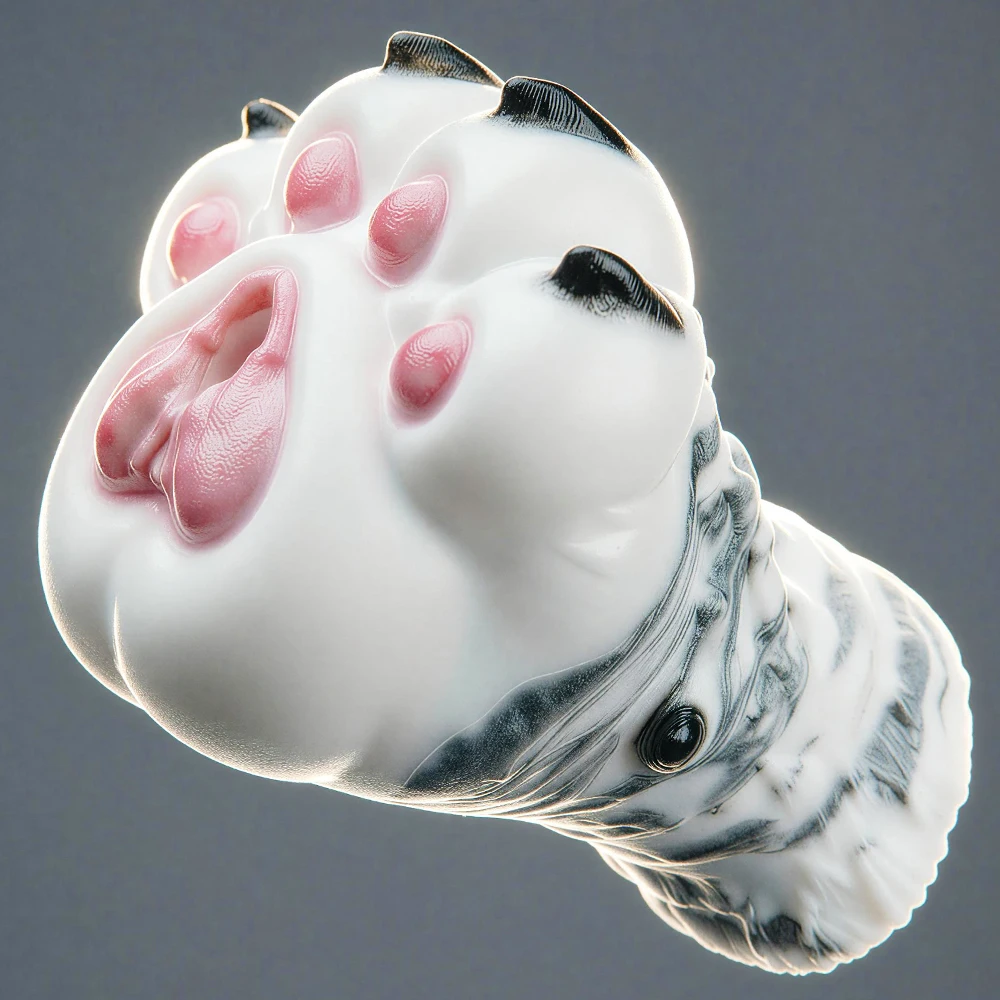 SHAZ Cute Wolf Claw Silicone Male Masturbator Animal Paw Foot Hidden Pocket Pussy Fantasy Stroker Sex Toy For Men Adult Supplies