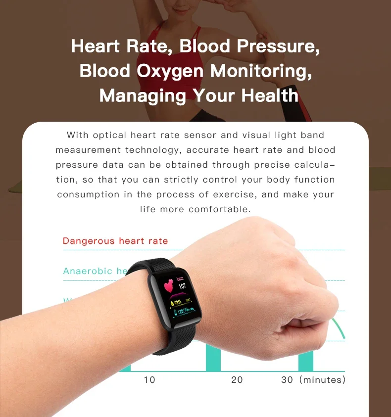 D13 Smart Watch Men Blood Pressure Waterproof Smartwatch Women Heart Rate Monitor Fitness Tracker Watch Sport for Android IOS