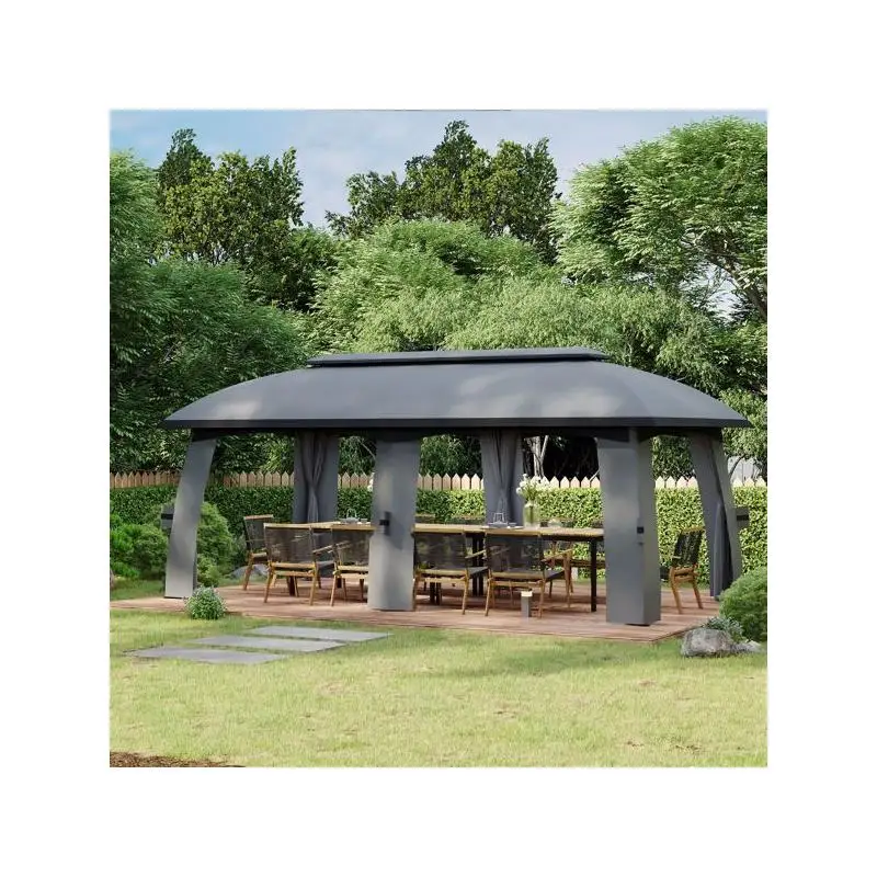 

13ft x 13ft Gray Patio Gazebo for Outdoor Spaces