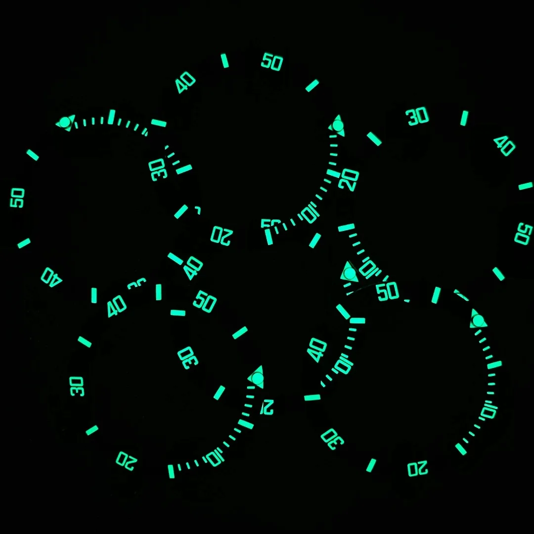 Watch Accessories 38mm strong luminous ceramic ring blue-green night light aperture substitute black green water ghost scale c