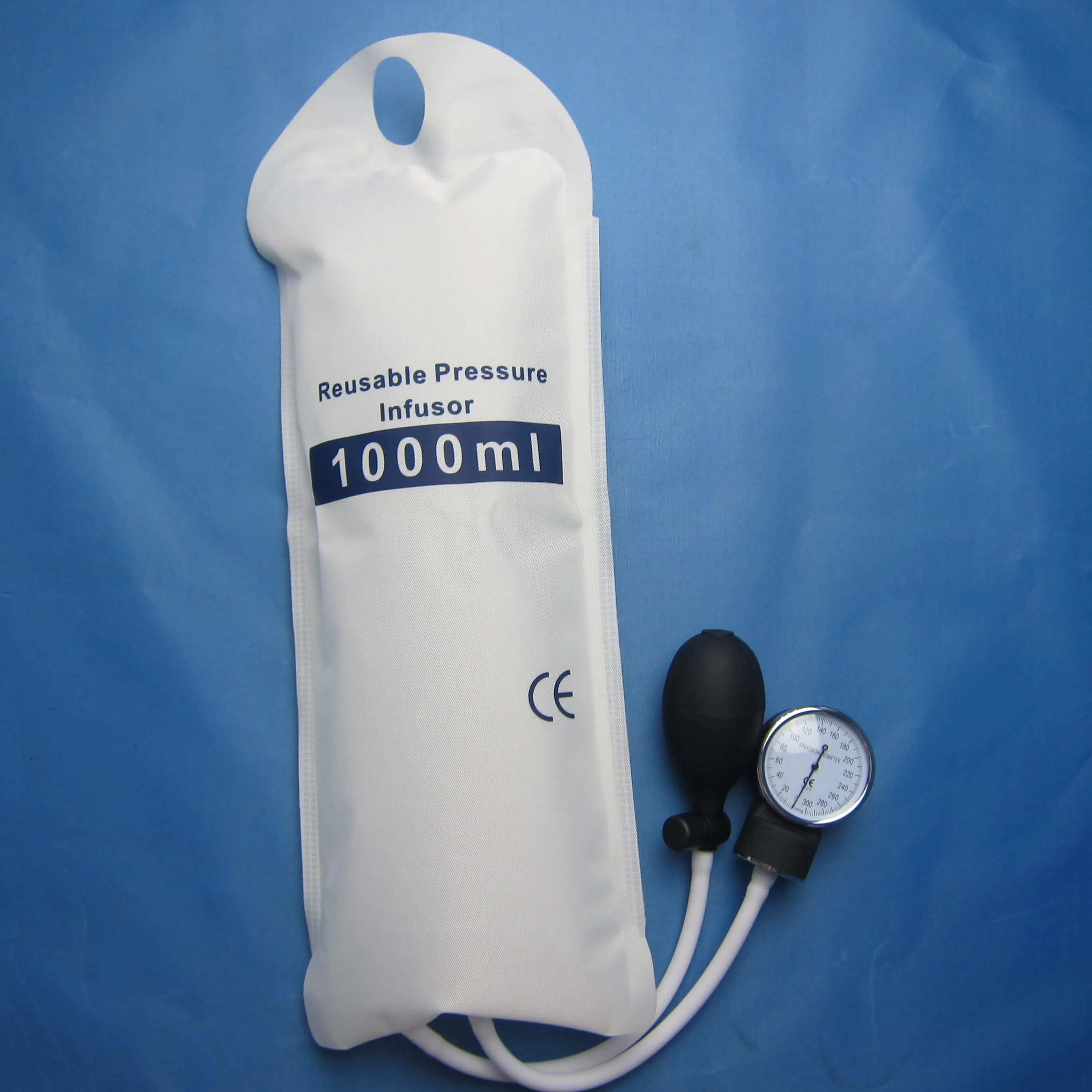 Medical Pressure Infusion Bag 1000ml For QUALITY FLUID With Gauge and Buld 0-1000 Mbar