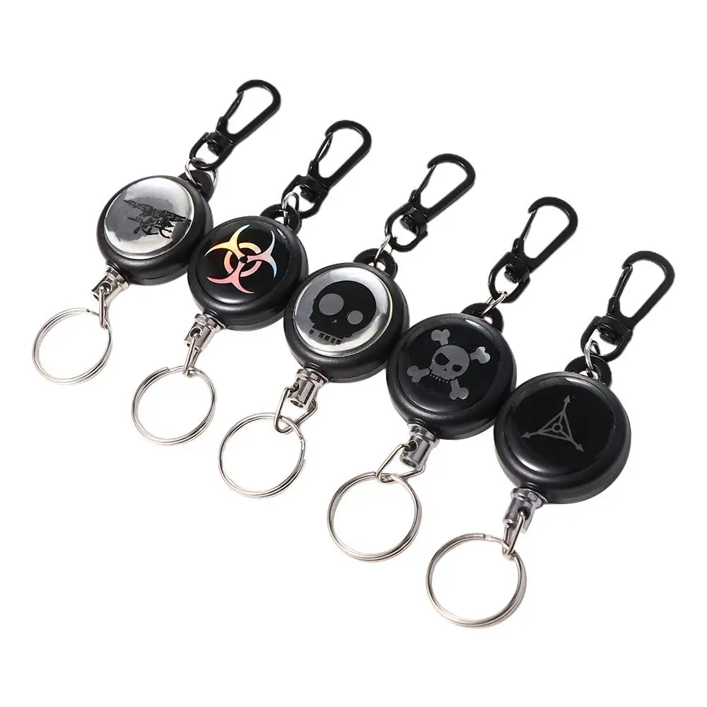 Clip Steel Rope Badge Lanyard Pull Belt Cord Key Chain Holder Elastic Key Chain Retractable Keychain Retractable Keyring