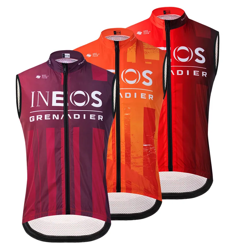 Ineos New Team Men Sleeveless Cycling Vest Mesh Ciclismo Undershirt Jersey Windproof Cycling Clothing Gilet Motorcycle Vest