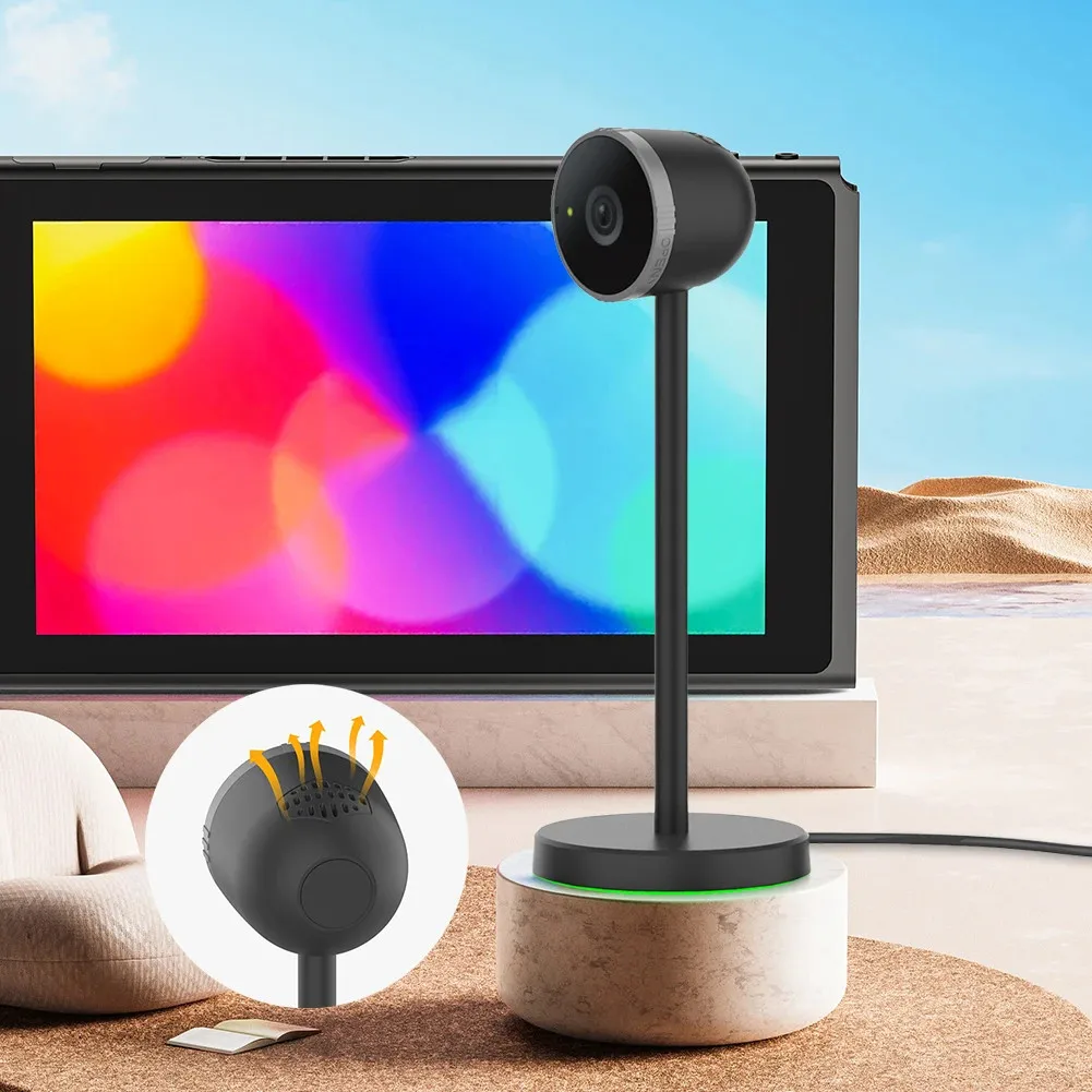 Câmera 1080p para nintendo switch 2, câmera de vídeo hd com cabo usb c, furo de dissipação de calor, câmera de captura de vídeo 60fps