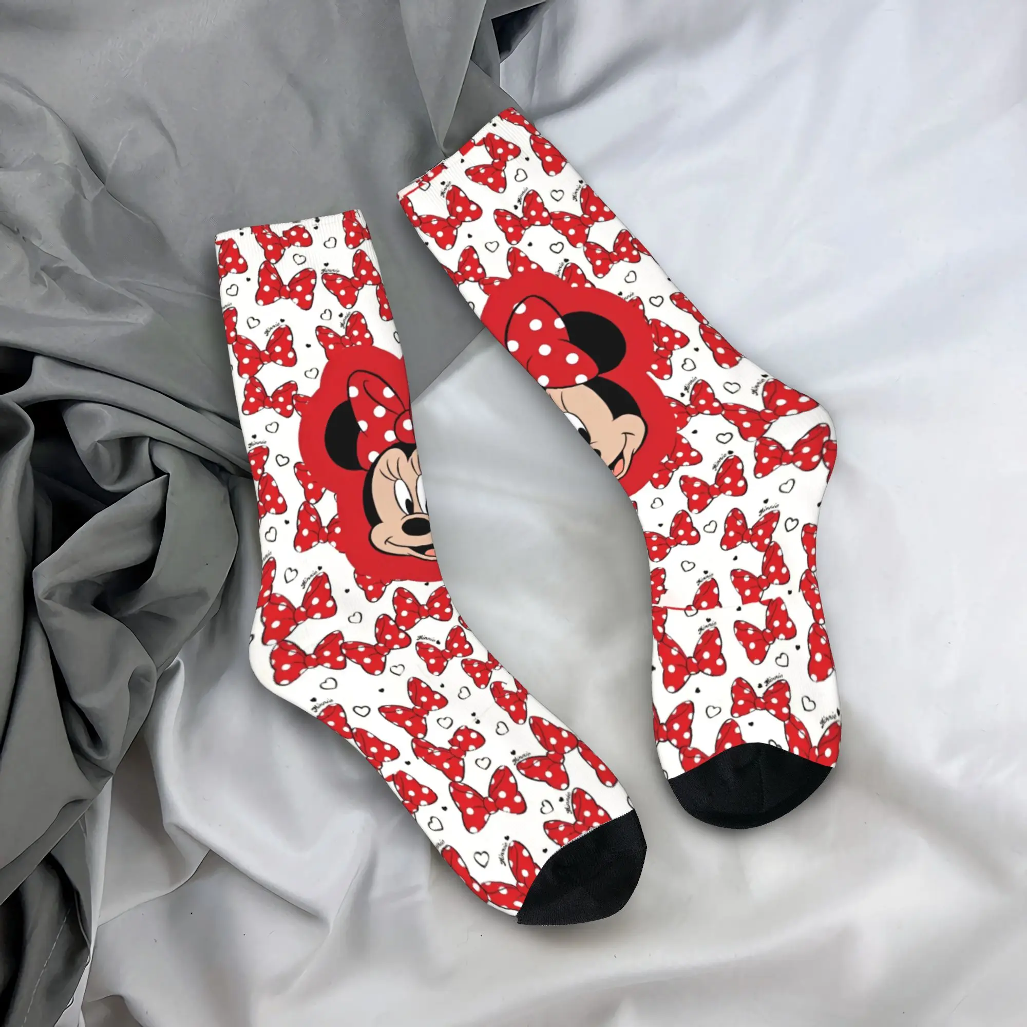 

Minnie Mickey Mouse Anime Socks Trendy Stockings Winter Non Slip Couple Socks Quality Graphic Climbing Socks