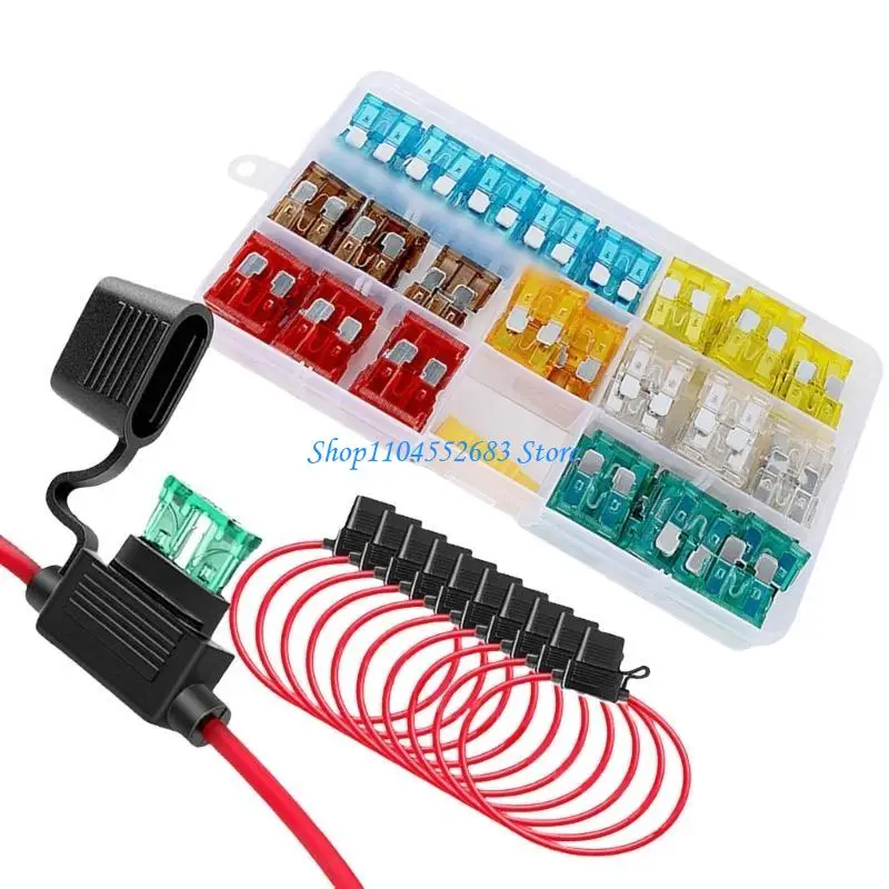 

Y6GD Pack of 130 Auto Inlines Fuses Holders for 12V Vehicles With Standard Fuses