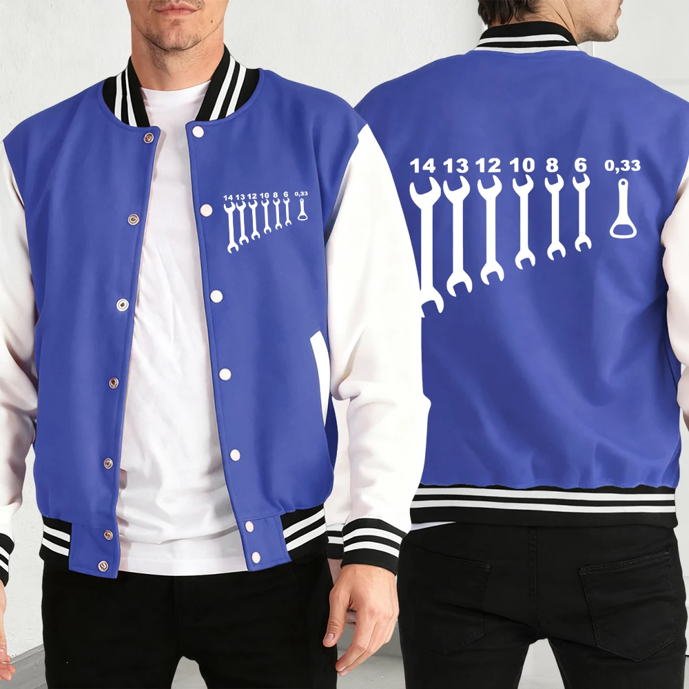 

Repair Tools Of Different Sizes Men Baseball Jacket Fashion Hip Hop Streetwear Fleece Loose Jersey Unisex All-Match Autumn Coat