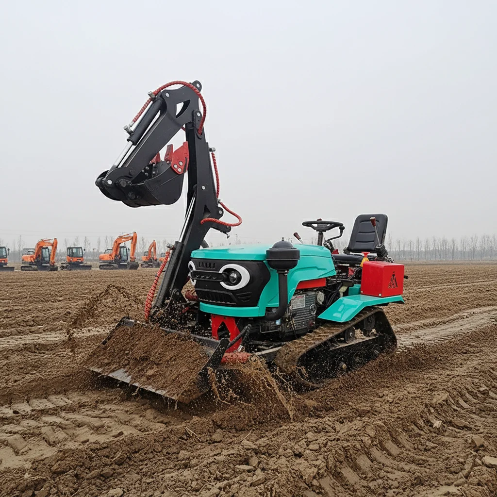 

Мини-трактор Orchard 4WD для сельского хозяйства с косилкой и канавокопателем, настраиваемый под заказ