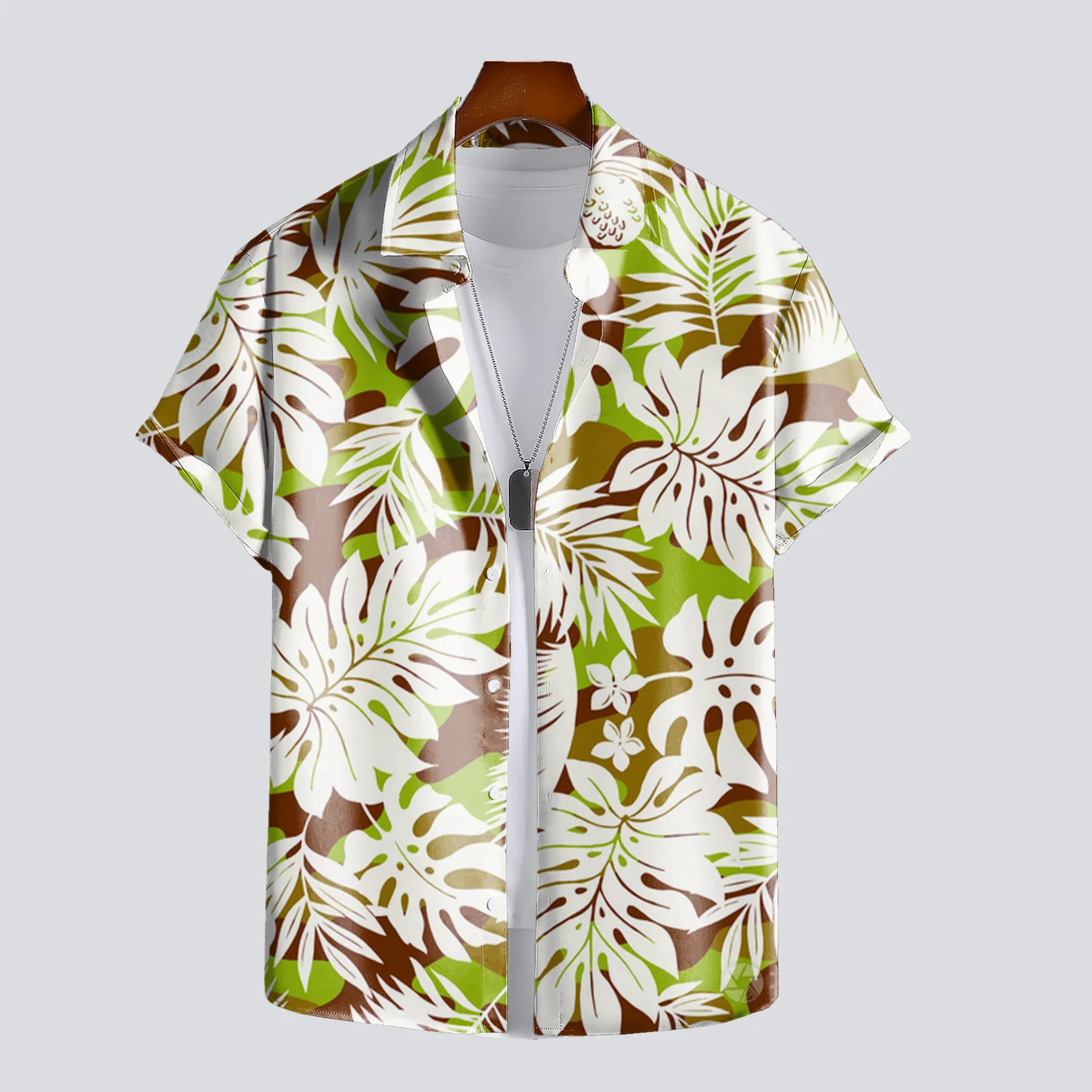 

Новая мужская летняя рубашка с 3D-принтом в виде тропических растений, повседневная гавайская рубашка с цветочным принтом, короткий рукав, тропический топ в гавайском стиле.