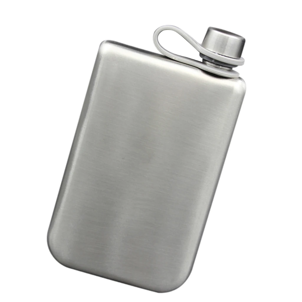 Flat Whiskey Flask 9oz Stainless Steel Pocket Flagon Compact Hidden Liquor Bottle for Outdoor Use