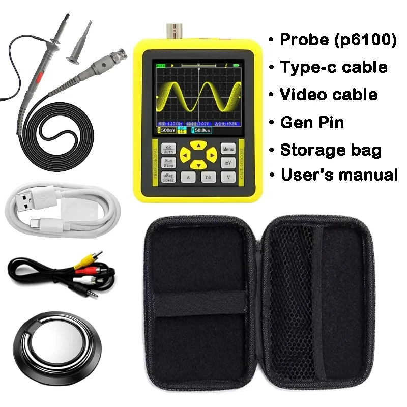 ZEEWEII DSO1511G DSO1511E 120M 2.4-inch Screen Digital Oscilloscope 120MHz Analog Bandwidth Support Signal Generator Handheld