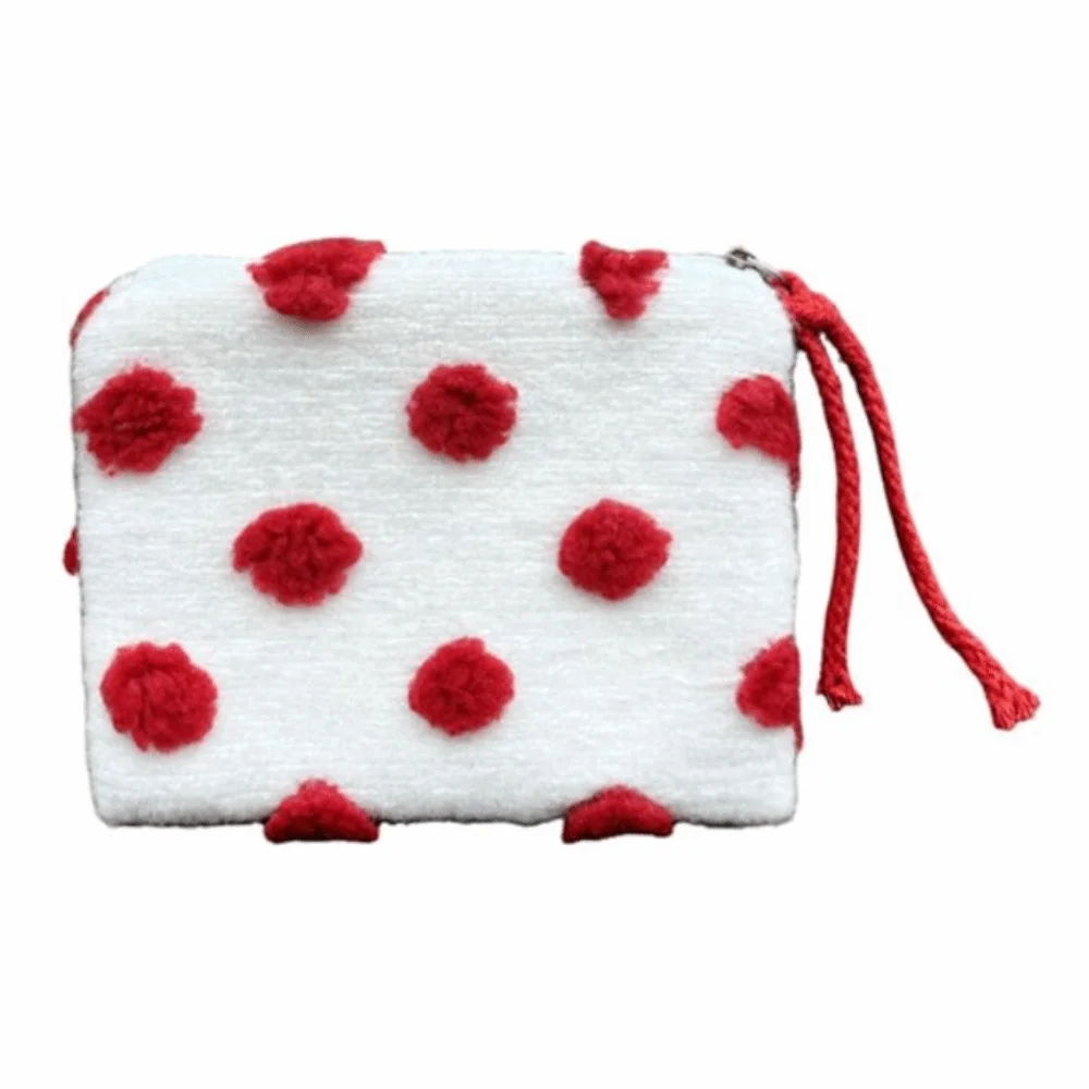 Casual Heart-shaped Cosmetic Storage Bag Portable INS Coin Purse Dustproof Zipper Women Makeup Bag Daily Use