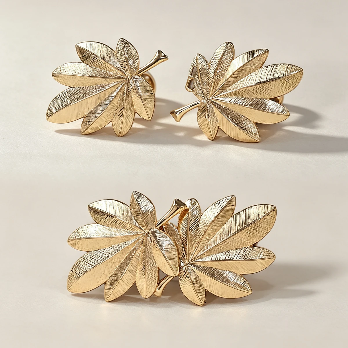 Metal Filigree Golden Branches Leaves Hollow Wraps Connectors Free Jewelry Findings DIY Chain Belt Buckle For Women  Dress Skirt