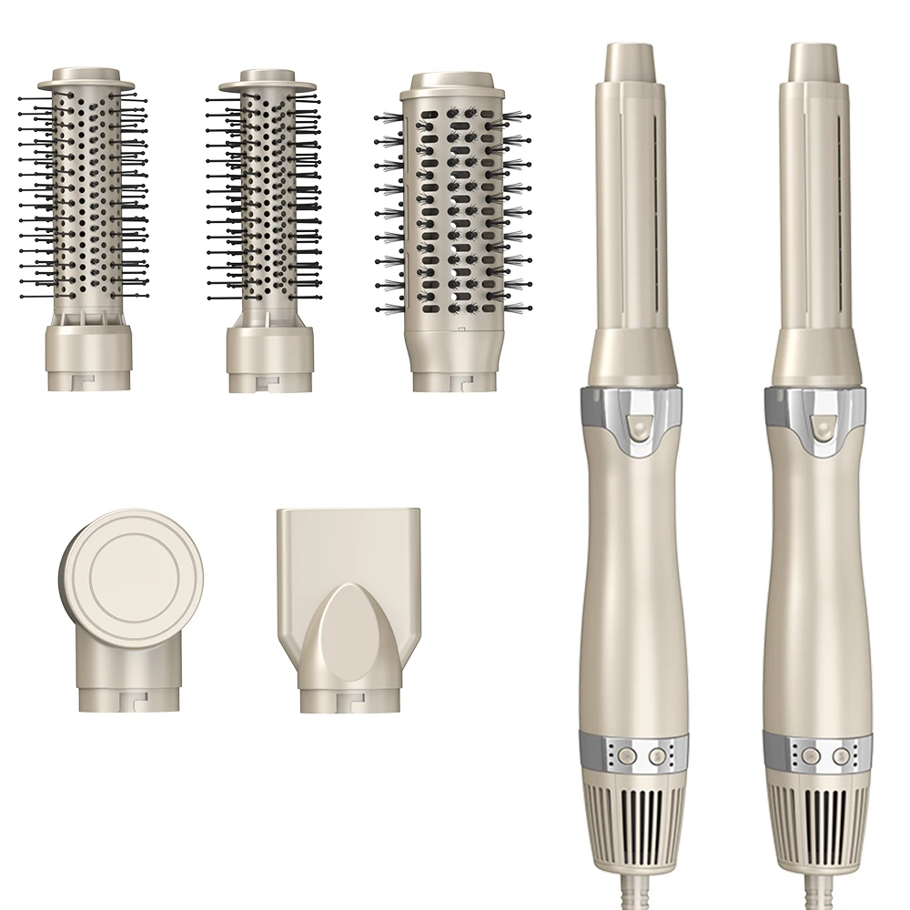 8 in 1 Professional Ionic Hair Dryer Set Automatic Curling Iron Brush Hot Comb Blow Dryer Multi Styling Tool for Straightening