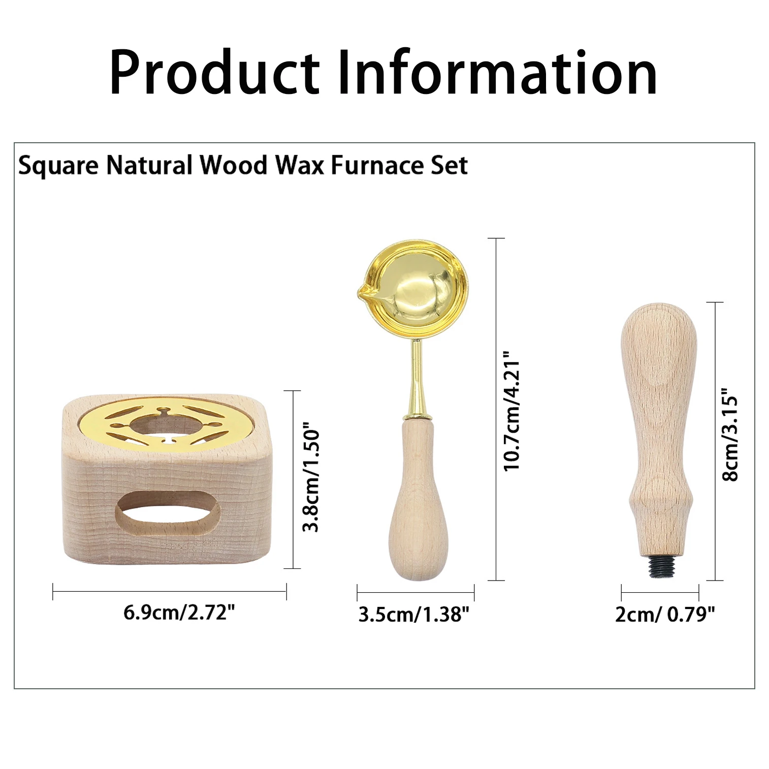 2/3pcs Sealing Wax Stamp Wood Color Melting Pot Set Wooden Handle Spoon Three-Piece Set Sealing Wax Stamp ,Wax Melting Tools