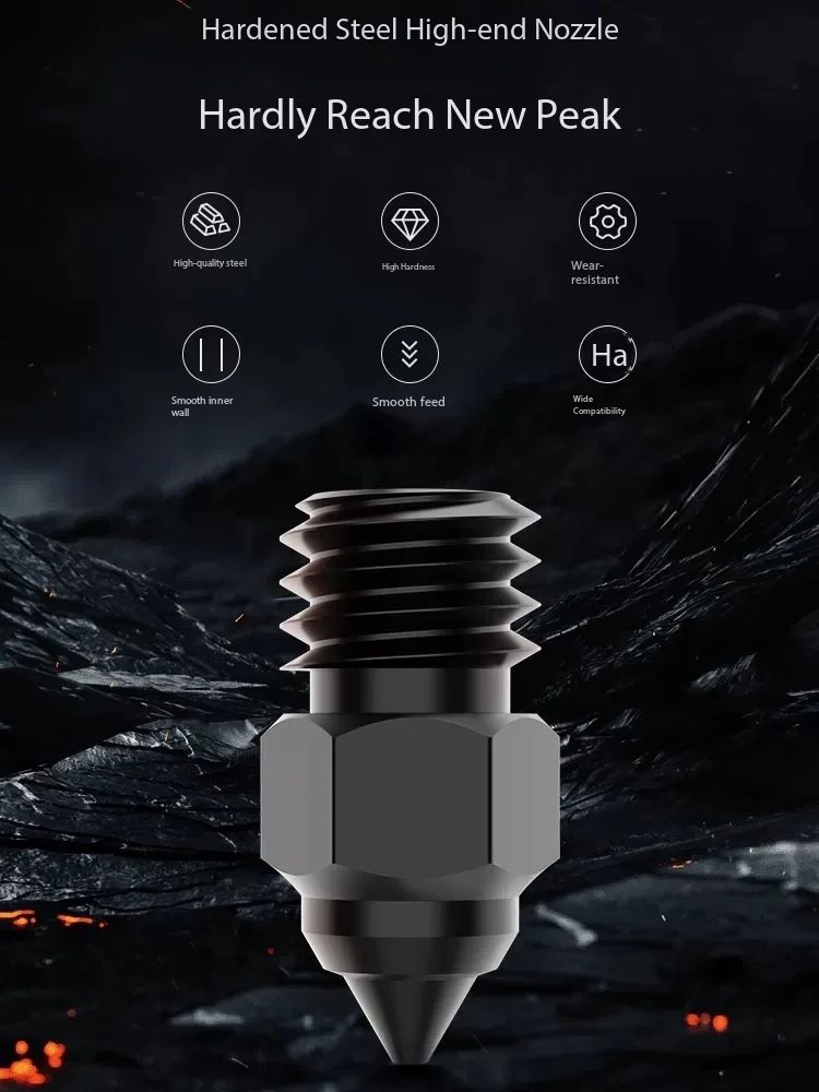 Creality CR-6 SE & Ender 3 S1 CR10 MK8 Hardened Steel Nozzle High Temperature Wearproof 3D Printer Extruder Print Head