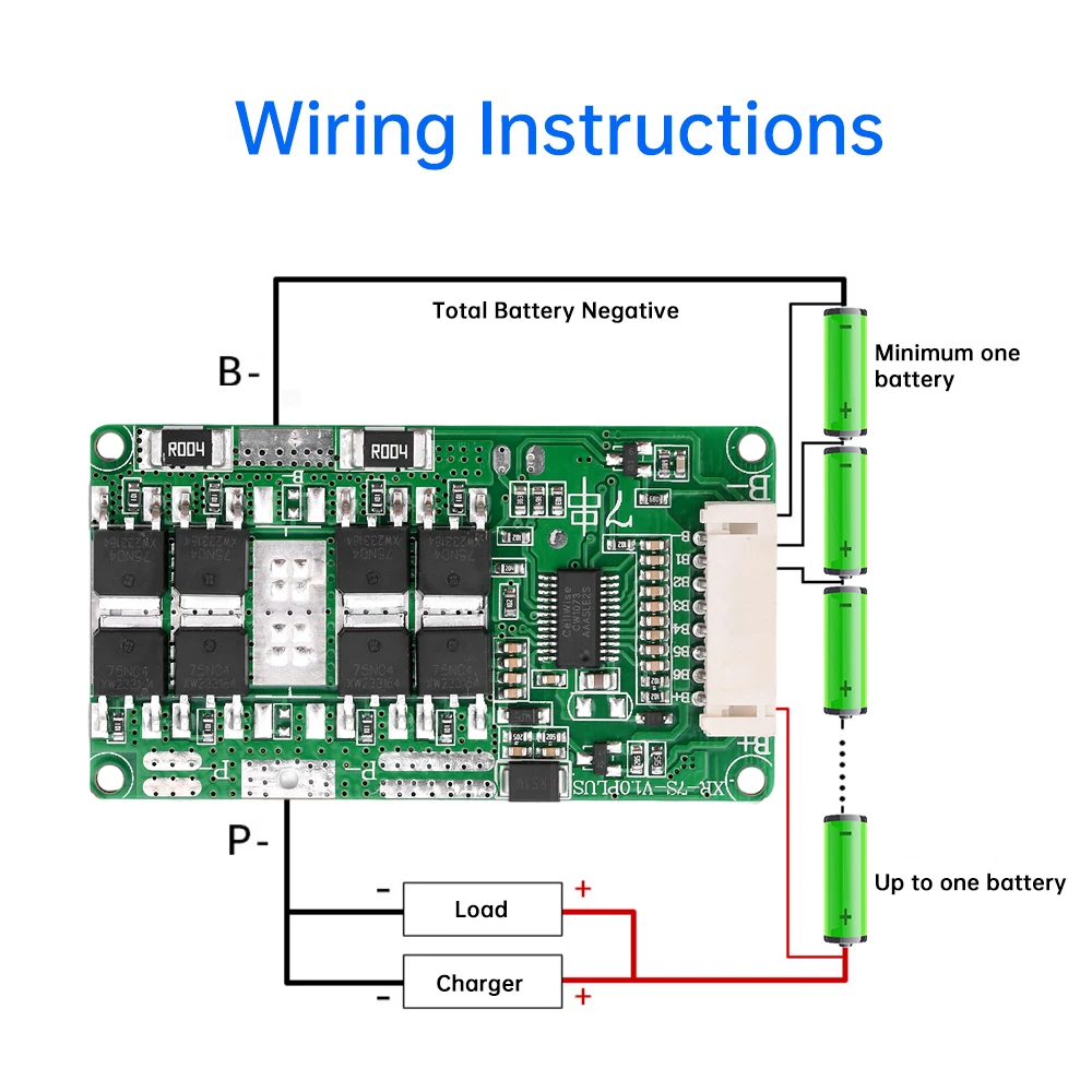 BMS 7S 24V Same Port Lithium Battery Protection Board 10A 15A 18A Storage Inverter With Equalization And Temperature Protection