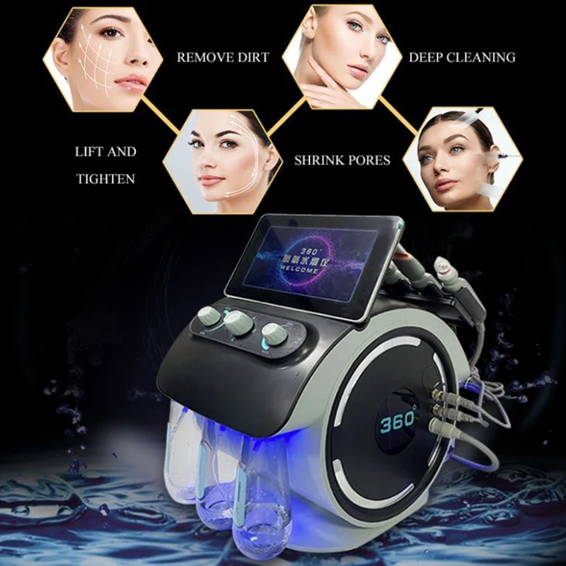 Profissional 360 graus visual cravo luz de água dispositivo de resurfacing oxigênio dispositivo facial diamante microdermoabrasão dispositivo