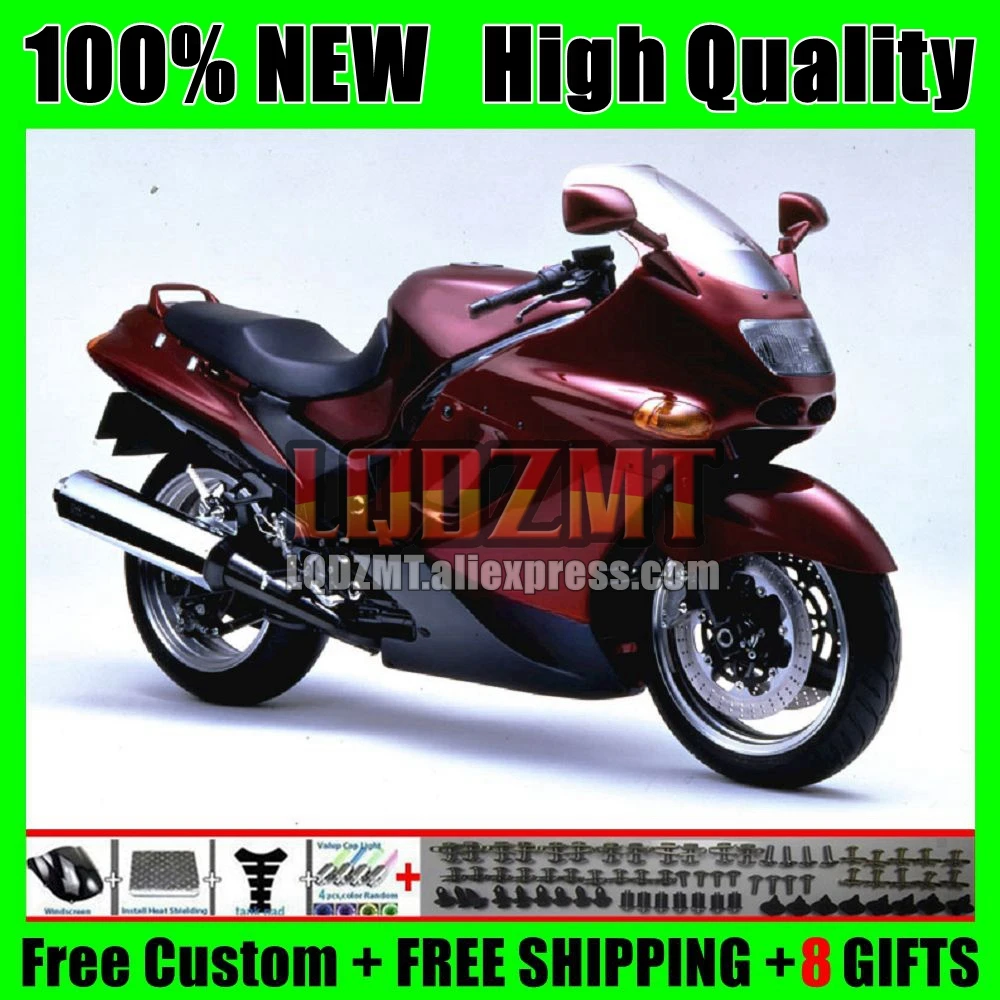 ZZR1100 For KAWASAKI NINJA ZX-11R ZX11R Wine red 93 94 95 96 65No.112 ZX11 ZZR 1100 ZX 11R 1997 1998 1999 2000 2001 Fairings