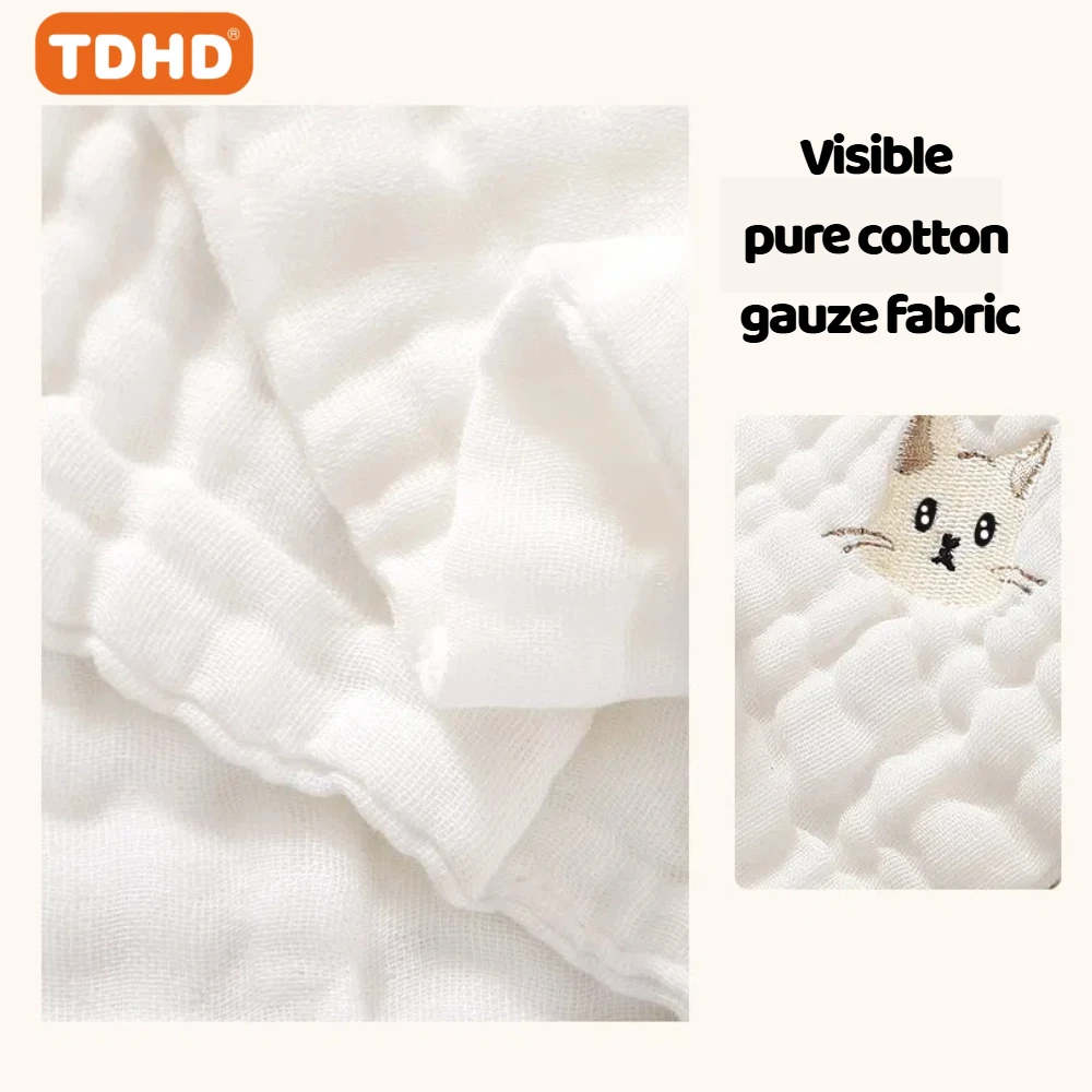 Toalha de bebê bordada de desenho animado fofo TDHD: panos macios para rosto, panos para recém-nascidos, lenços essenciais e babadores para crianças