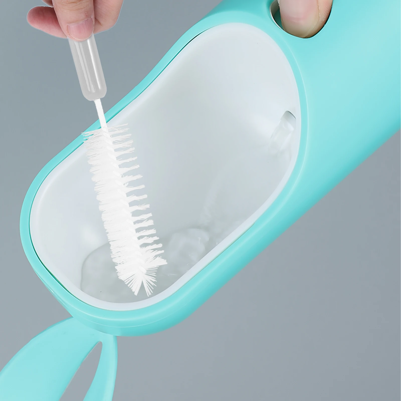 

1 set 1 Set Pet Water Bowl Cleaner Long Handle Brush Cat Bowl Cleaning Tools For Dispenser Feeder Sponge Gray Pet Supplies