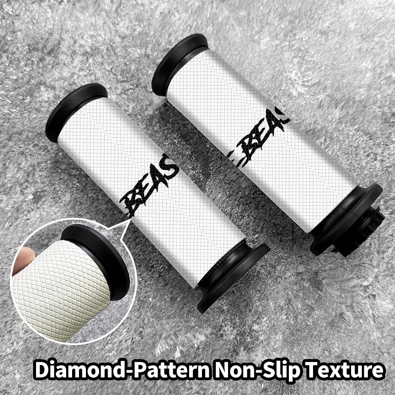 2Pcs Beast Handlebar Sticker, Diamond Pattern Waterproof Anti-Slip Decal for E-Bike & Scooter Mod