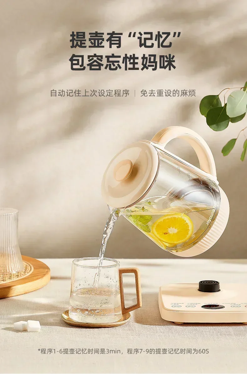 Jiuyang-Théière à fleurs multifonctionnelle en acier inoxydable, verre entièrement automatique, service de cuisine domestique pour le bureau