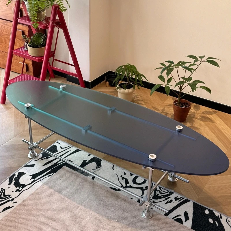 Modern simple living room creative acrylic designer oval coffee table optical axis leisure table low table household