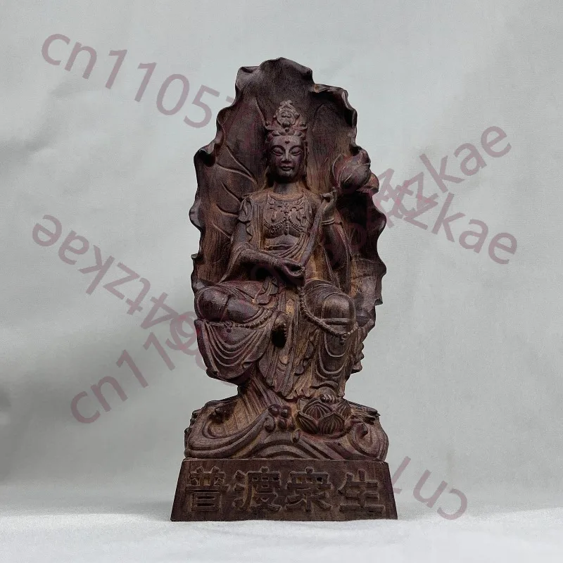 

Hand-Carved Agarwood Guanyin Bodhisattva Statue - 8.6"x3.9"x2" Wooden Buddha Sculpture for Home Temple Decor, Religious Ornament