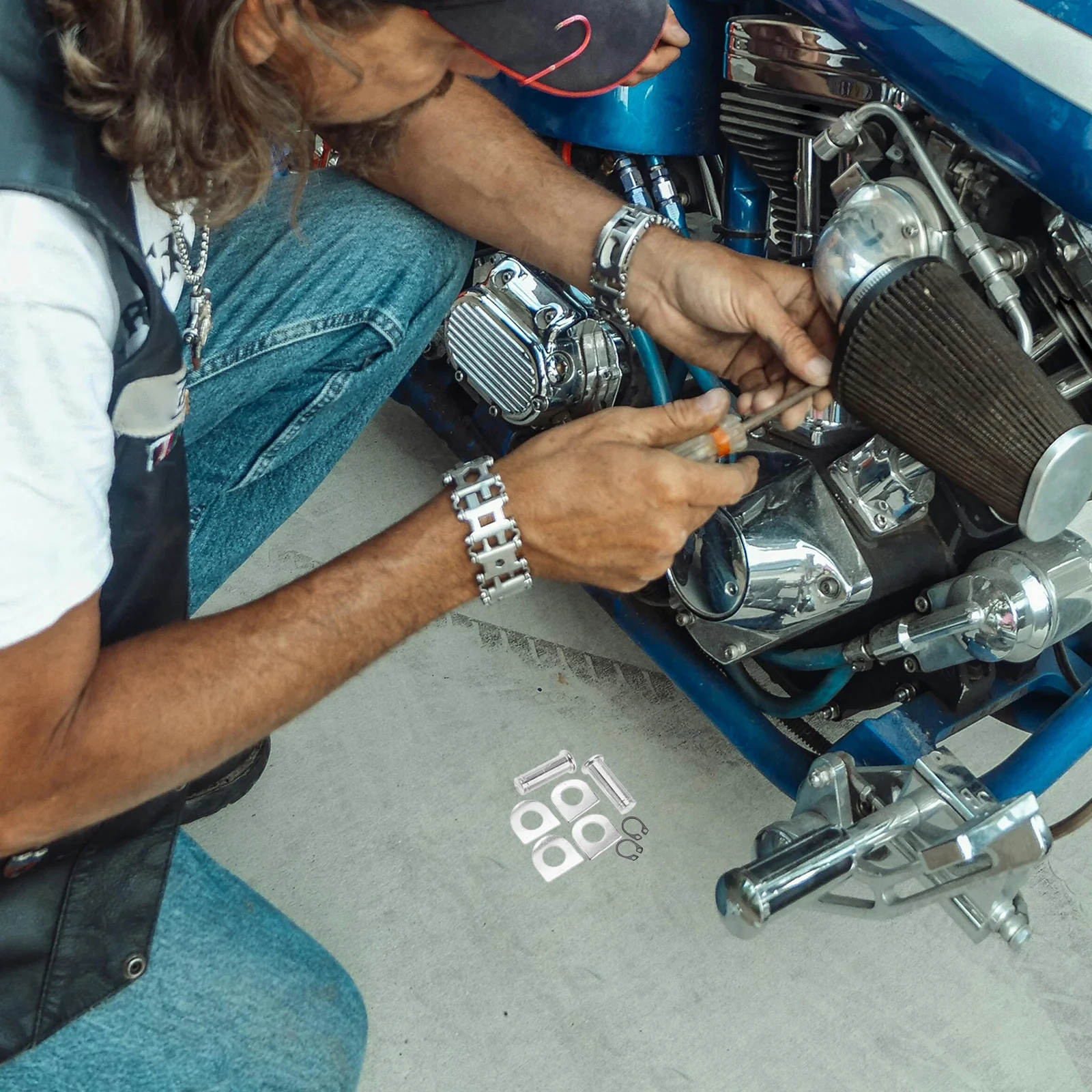 

1 Set Motorcycle Foot Peg Mount Kit Aluminum Alloy Spring Washer Retaining Ring Footrest Pedal Bolt For Multiple Models Pedal