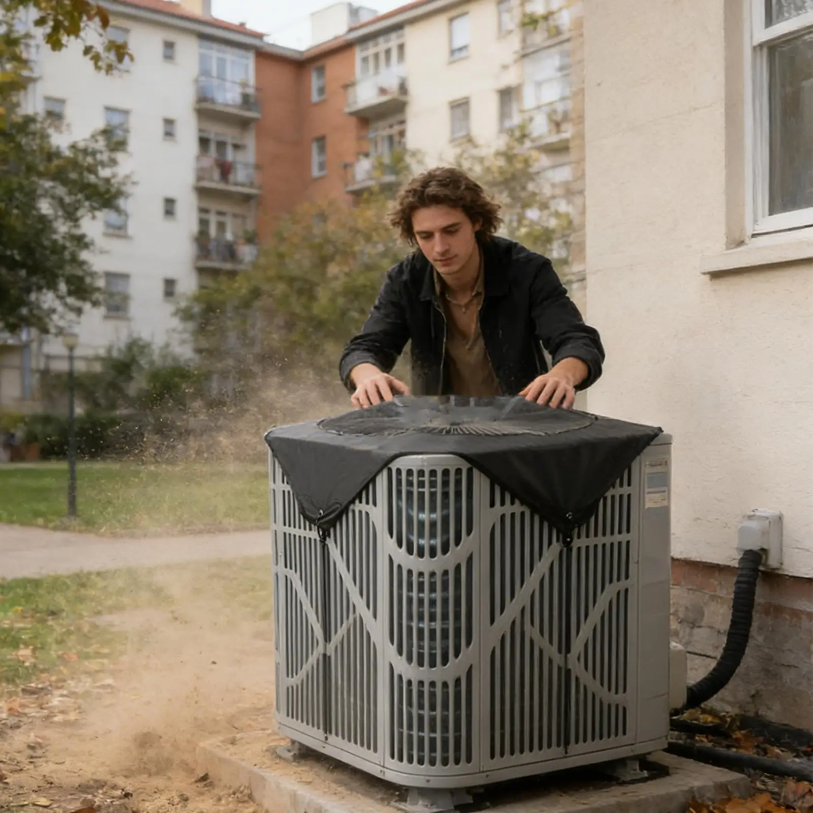 

AC Unit Covers Outdoor 36x36inch Breathable Mesh Dustproof Protection Screen Outside AC Units Mesh Cover For Home Dorm Offices