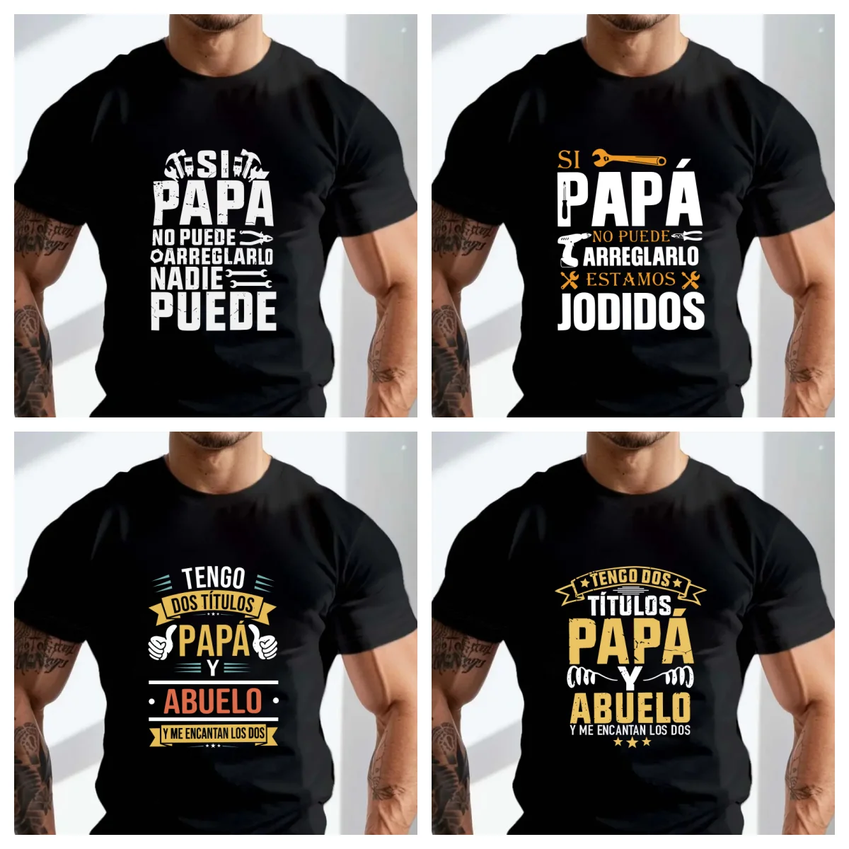 

Футболка «If Dad Can't Fix It We're Screwed» в стиле ретро, испанский отец, папа, подарок, мужская мотоциклетная одежда, повседневная футболка европейского размера, новинка 2026 года