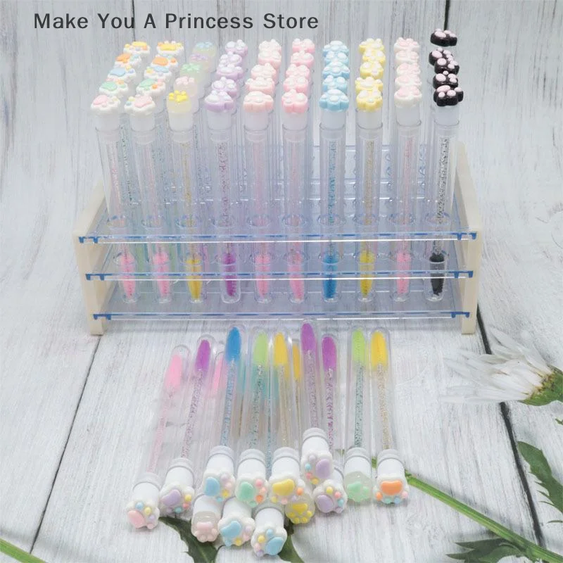 การ์ตูนแมวตีนขนตาแปรงหลอดมาสคาร่าแบบใช้แล้วทิ้งหลอดReusable Lash Spooliesแปรงกันฝุ่นทําความสะอาดหลอด