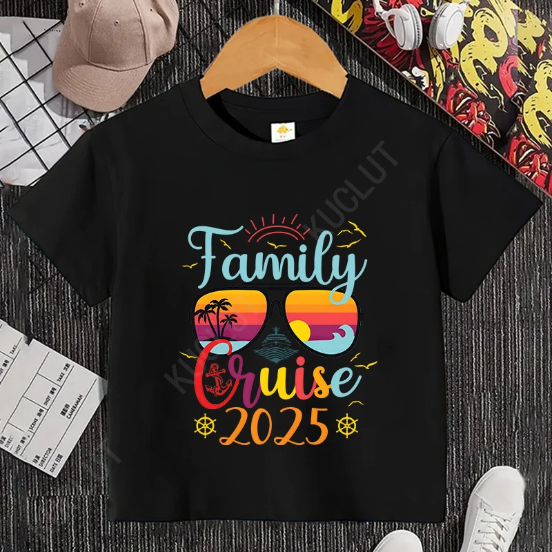 Family Cruise 2025 T-shirts for Men Women Unisex Adult Kids Shirts Cruise Travel Tees Family Matching Vacation Graphic Y2k Tops