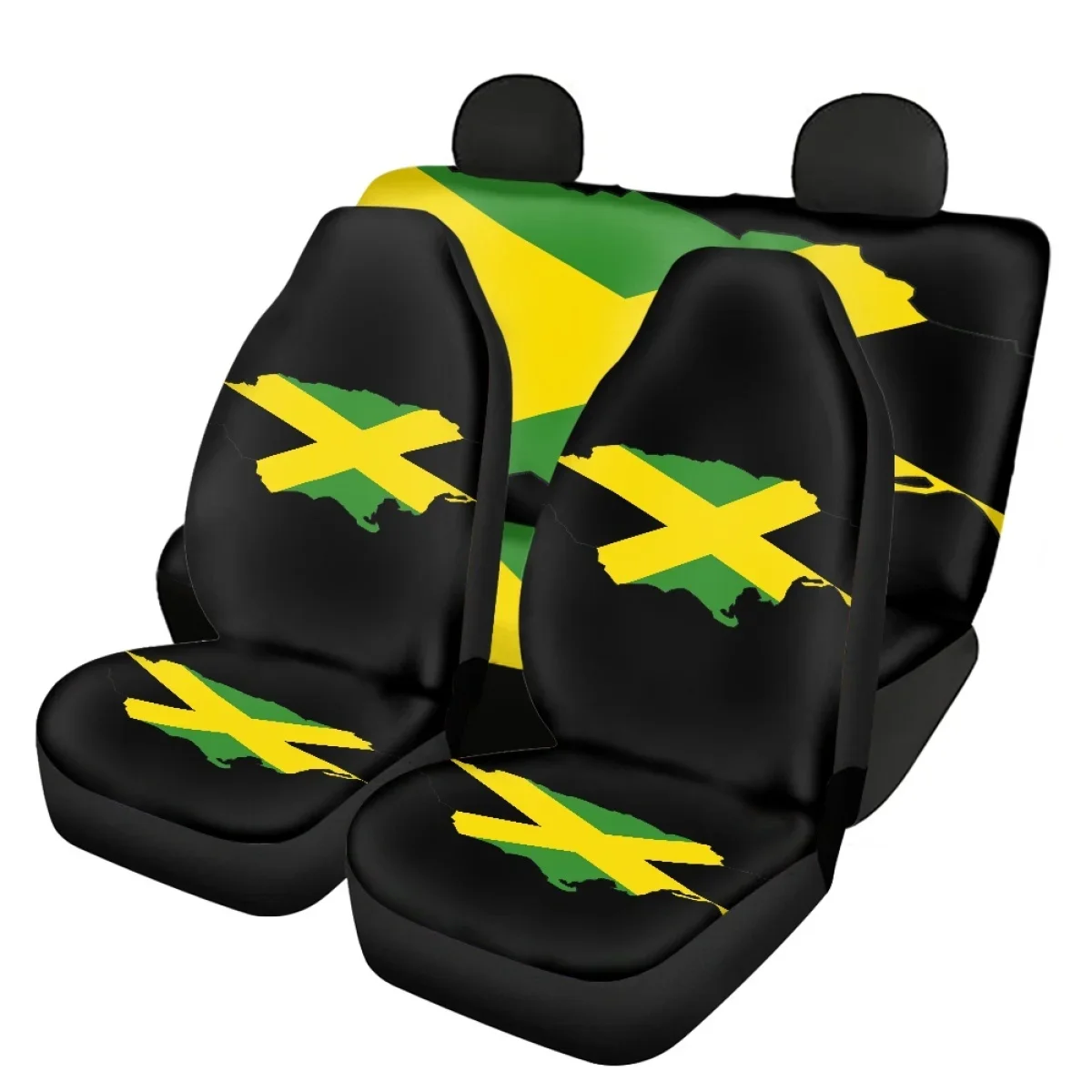 Universal Brazil Flag Design Car Seat Cover Full Set 4Pcs Front/Back Seat Protector for Men Durable Washable Auto Seat Covers