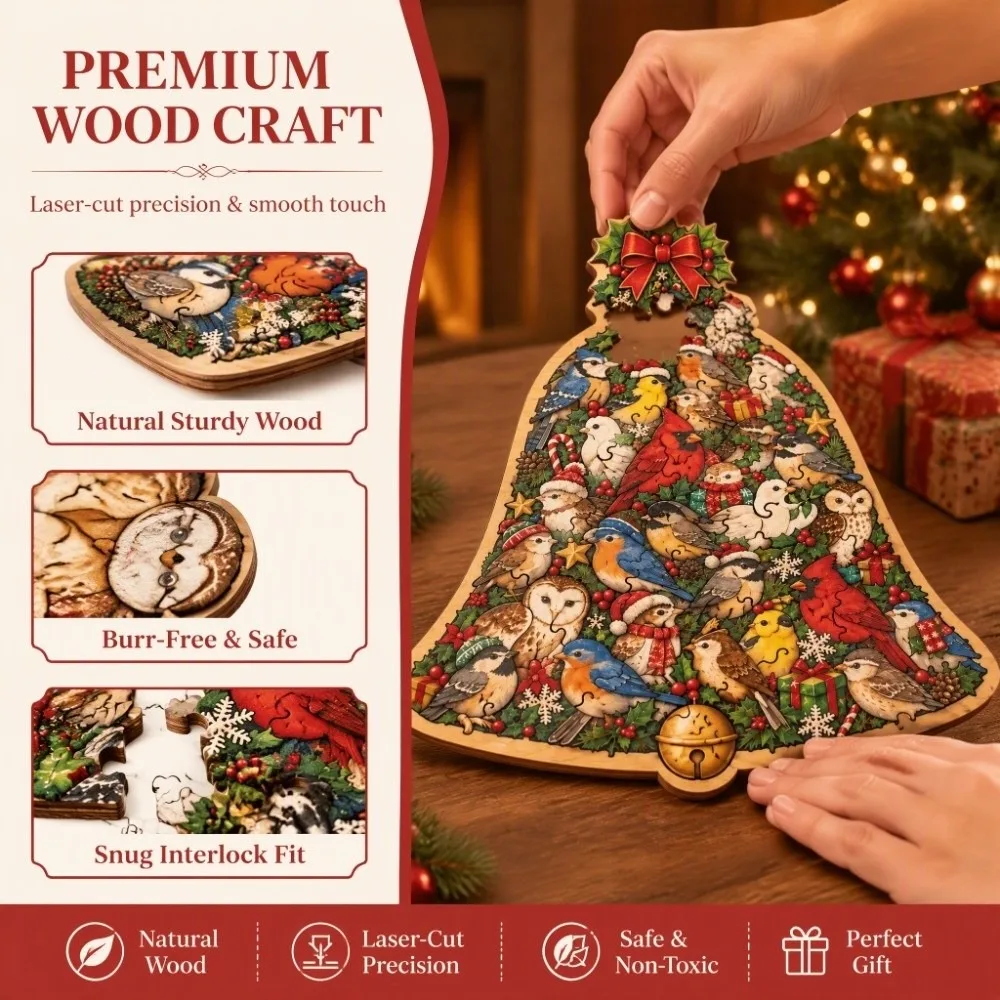Creative Wooden Jigsaw Puzzle Animal Shape With Stand Unique Shape Puzzle Unique Shape Festive Shaped Christmas Puzzle