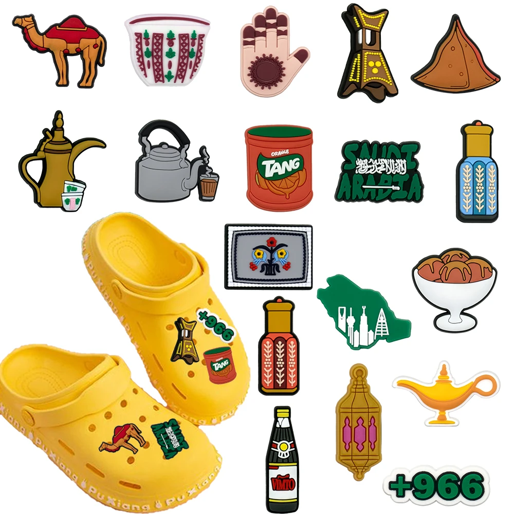 18pcs Cartoon Middle East Life Series PVC Shoe Charms Accessories DIY Detachable Waterproof Shoe Decorations Creativity Gifts