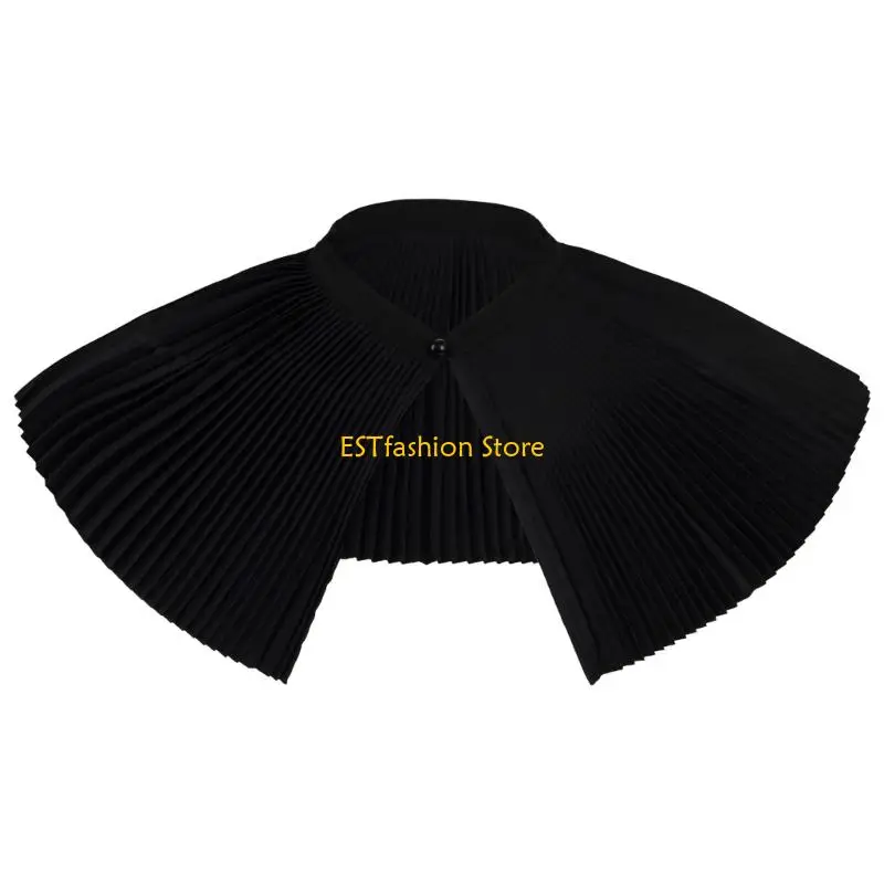 Y5GC Artistic Accordion Pleated Collar Set of Practical Polyester Neck Wrap Cosplay