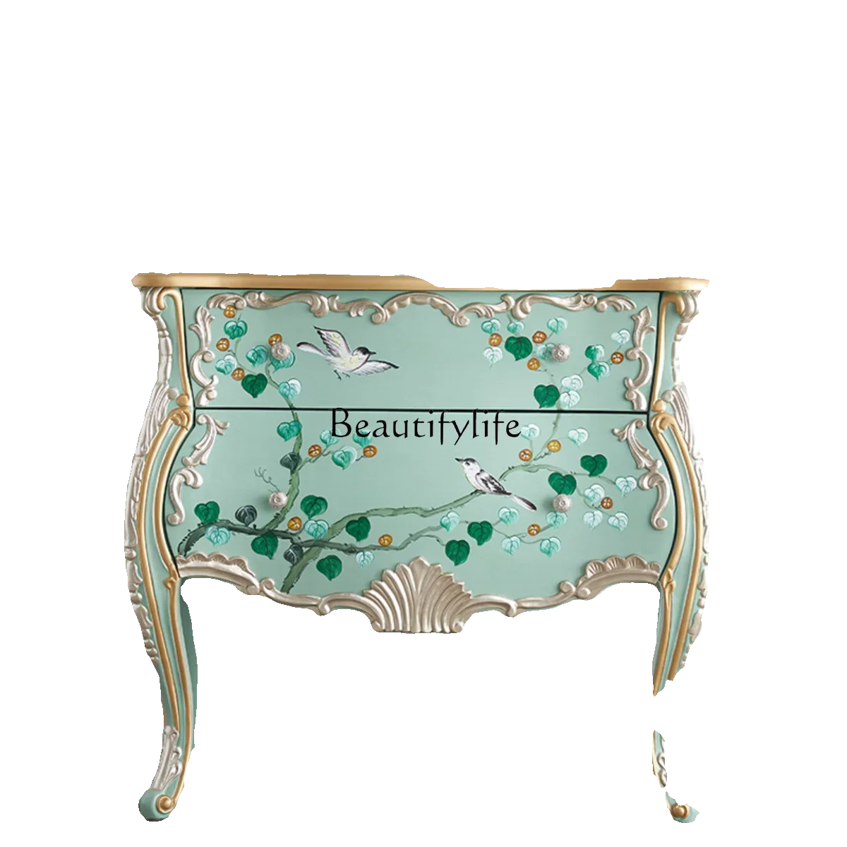 

American Country Distressed Painted Hallway Storage Chest of Drawers Living Room Pastoral Curio Cabinet