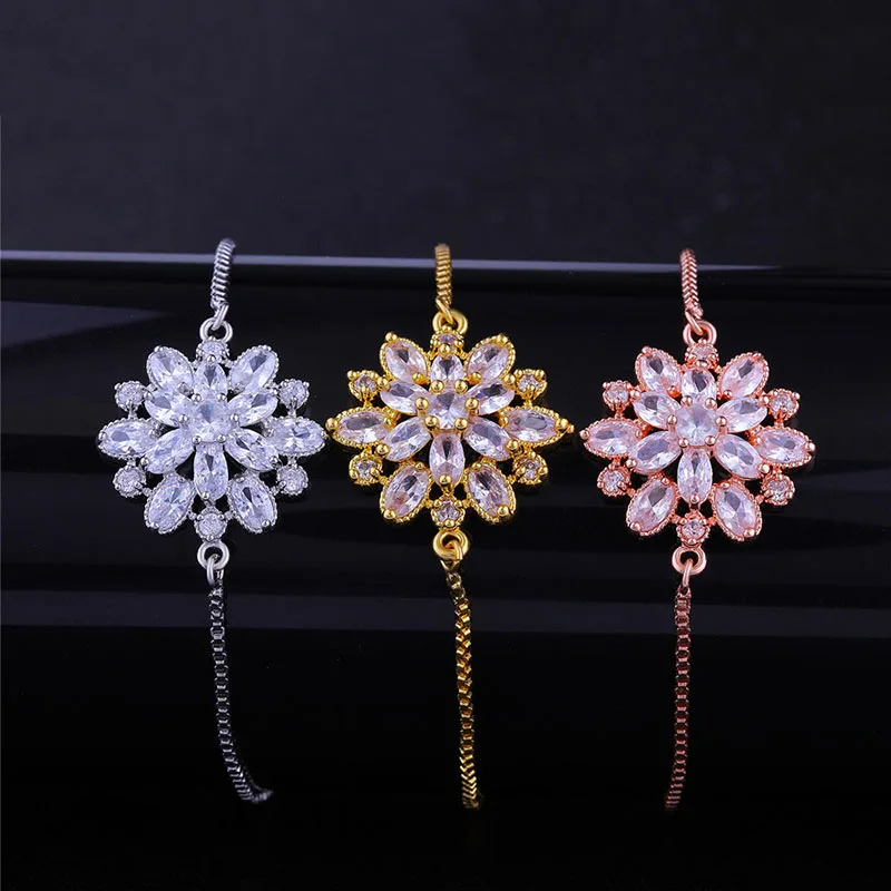 New luxury AAA Austrian cubic zirconia crystal flower charms connectors for jewelry making diy bracelets necklaces earrings