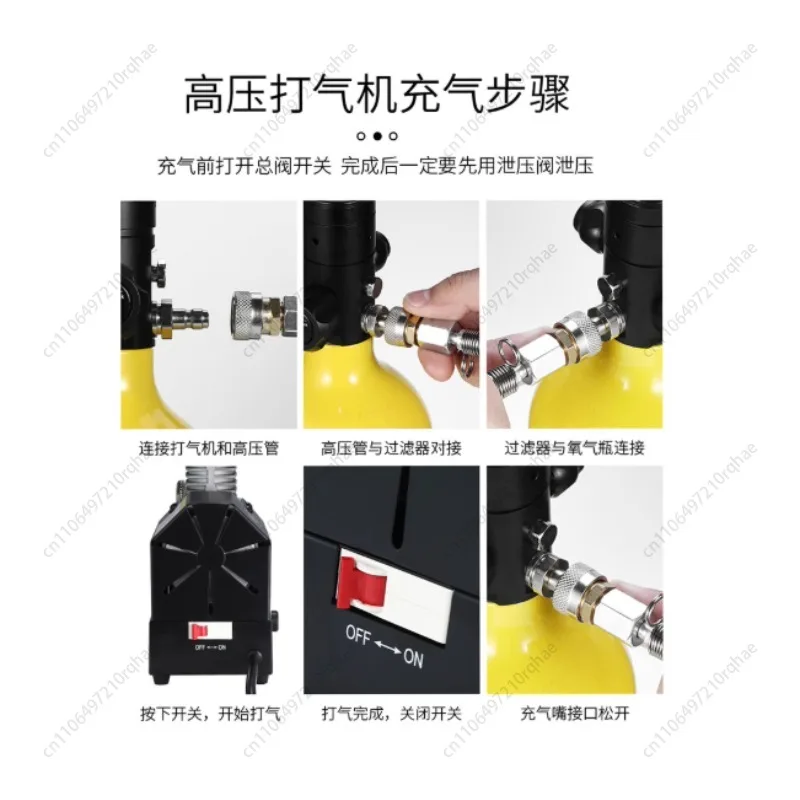 

12V 250W High Pressure Portable Electric Air Compressor, Oil-Free Red Air Pump 2700RPM for Tire Inflation