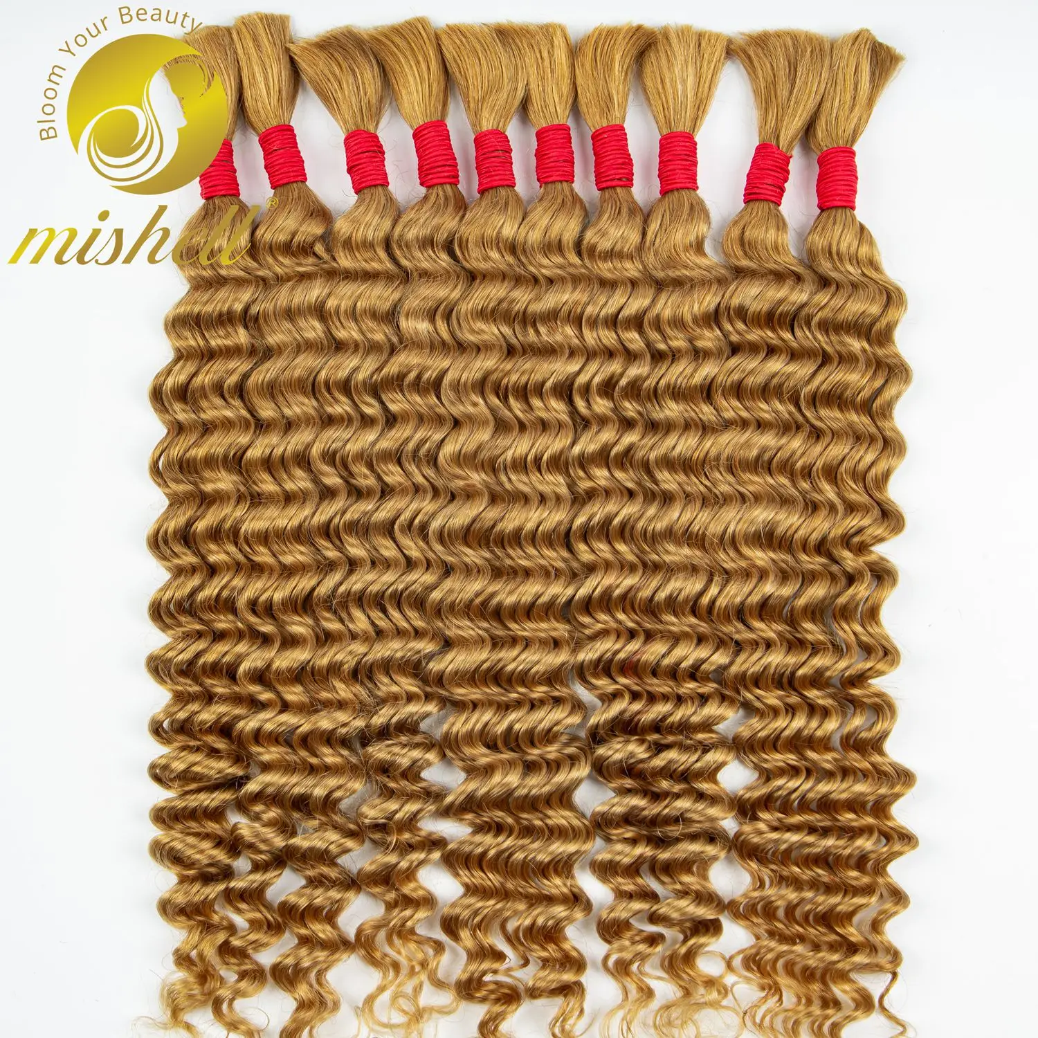 

27# Ombre Deep Wave Human Hair Bulk for Braiding 100% Unprocessed Virgin Curly Human Hair Extensions for Boho Braids No Weft