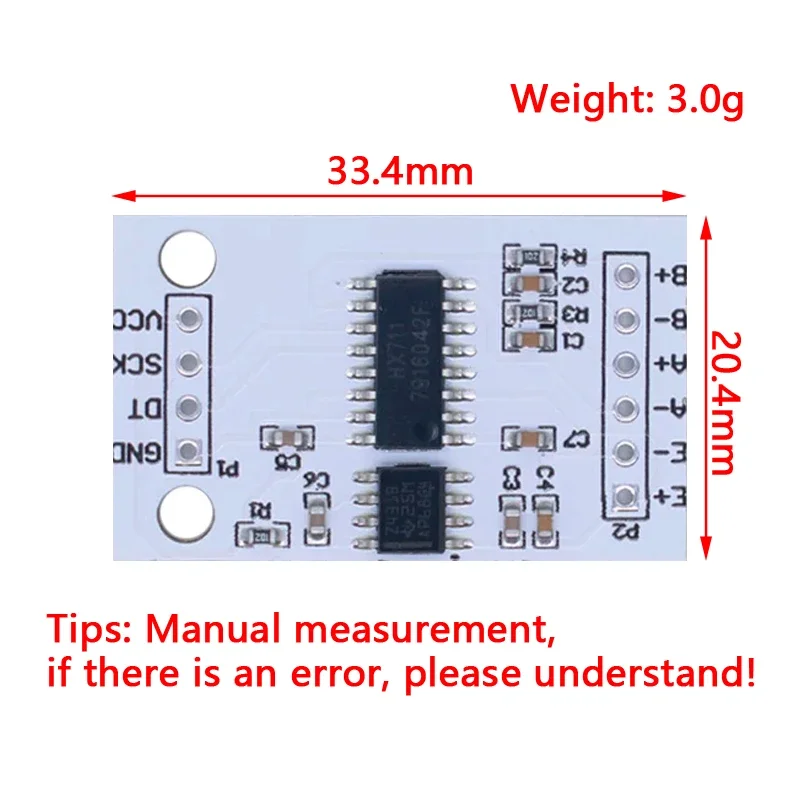 HX711 24-bit ADC module onboard TL431 external reference voltage dual-channel weighing sensor 24bit